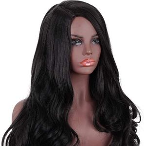 Black 28 Inches Long Wavy Wigs